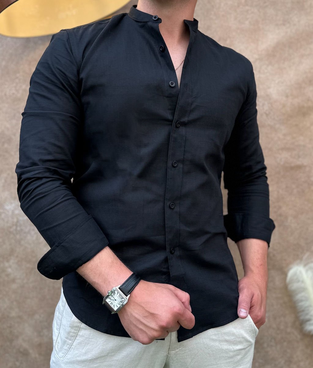 Camisa Cuello Chino Hombre Camisas Cuello Chino Camisa Mao Blanca