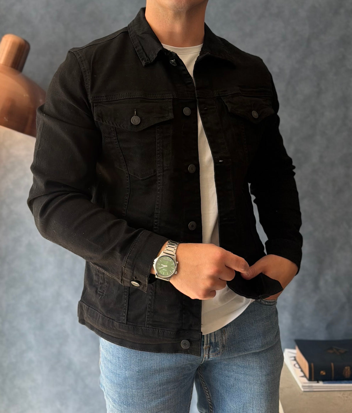 Chaqueta jeans negra