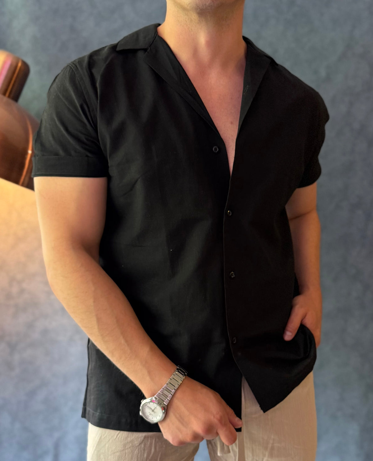 Camisa Sinatra lino
